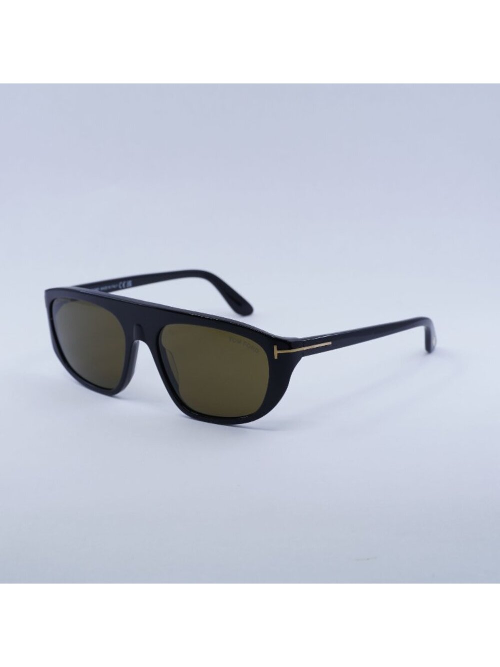 Tom Ford Edward-02 FT1002 01J Sunglasses Black Aviator Frame, Roviex Lenses